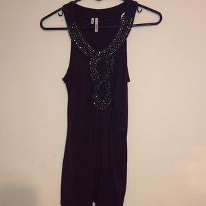 Plum beaded tank
